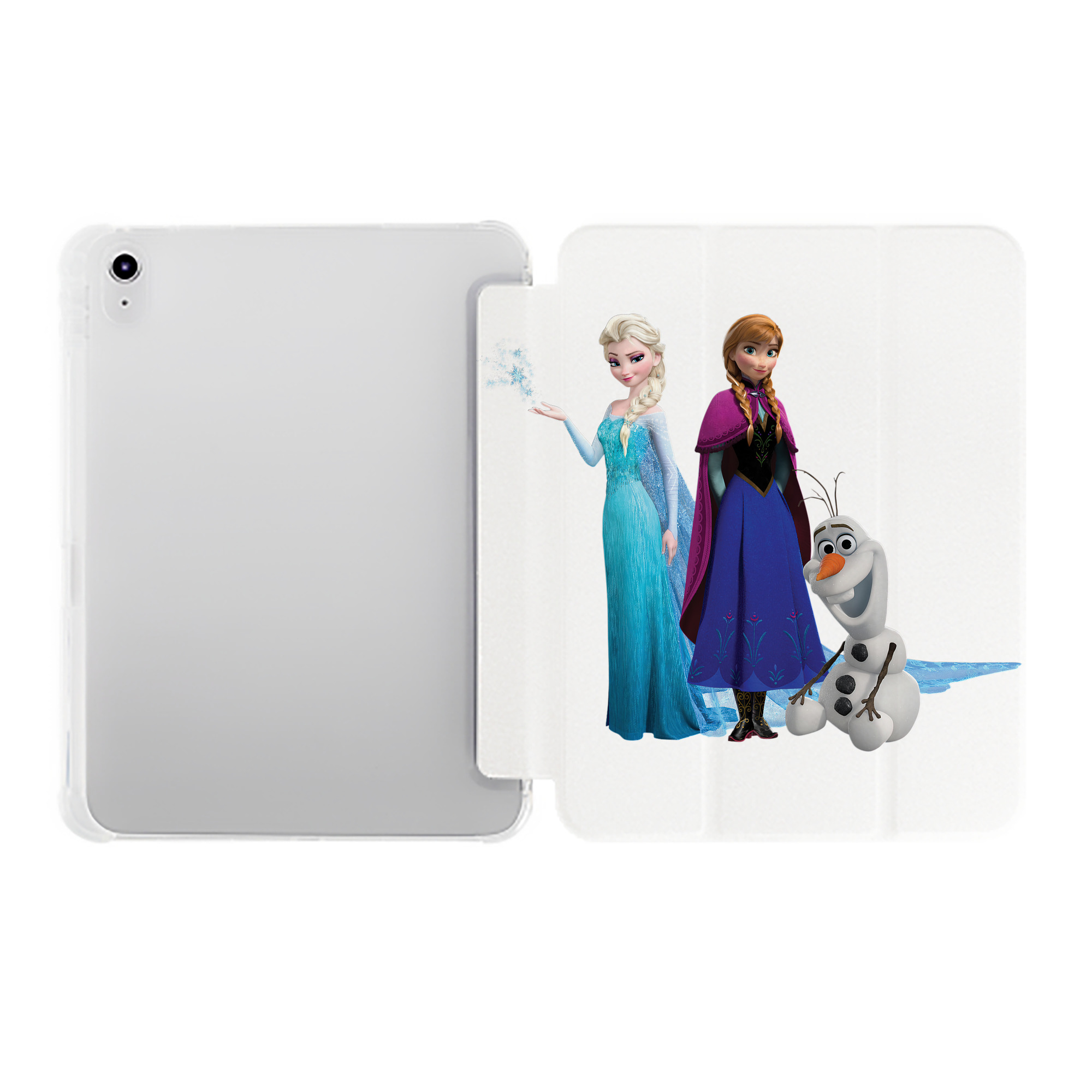 （画像用） アナと雪の女王 アンナ エルサ Frozen Anna Elsa IPad ケース ペン収納付き 三つ折りスタンド PUレザー×シリコン 対応機種9.5/10.5/10.9インチ